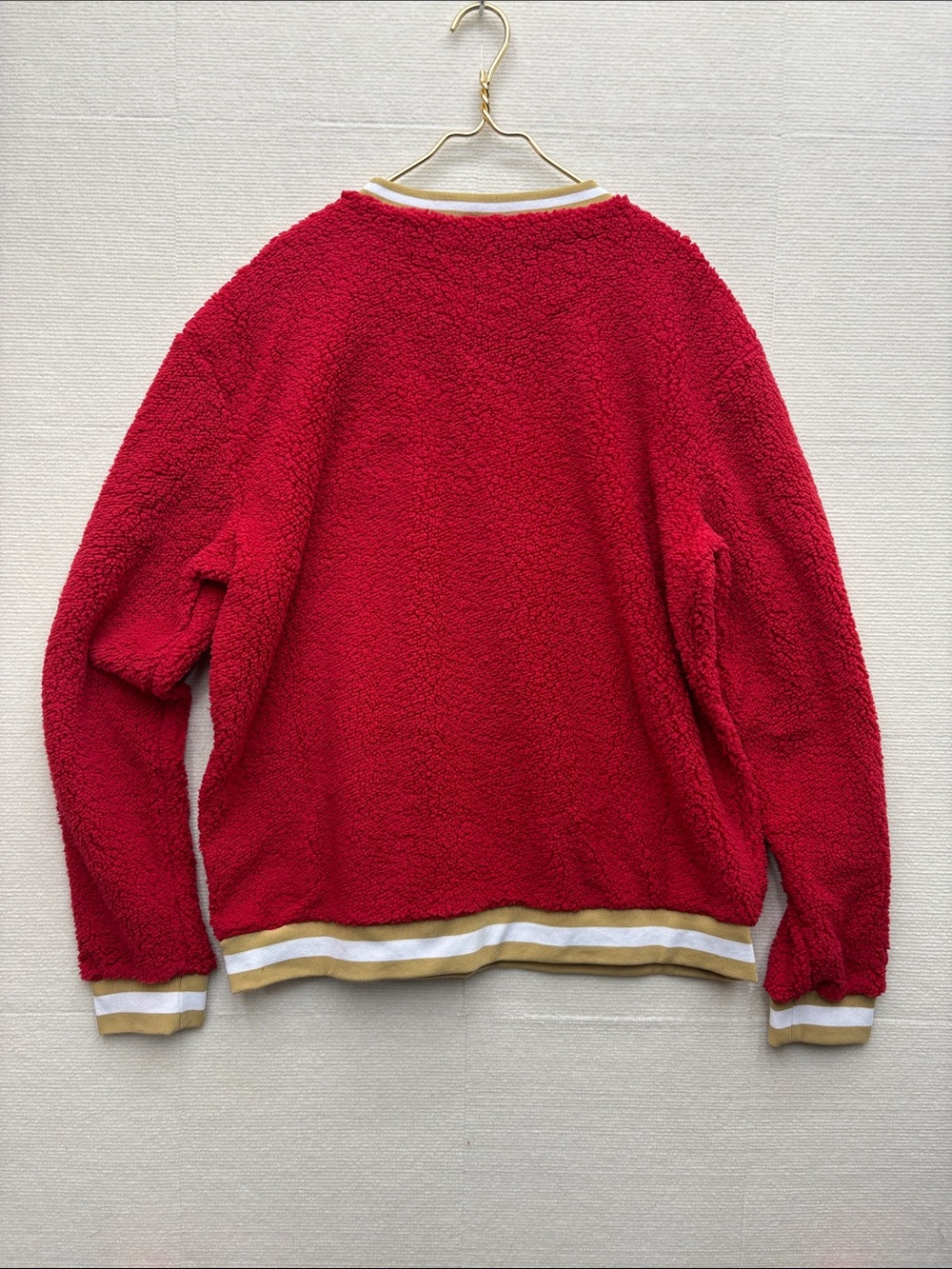New foco San Francisco 49ers Red Sherpa Pullover Sweatshirt - NFL XL - Picture 6 of 8